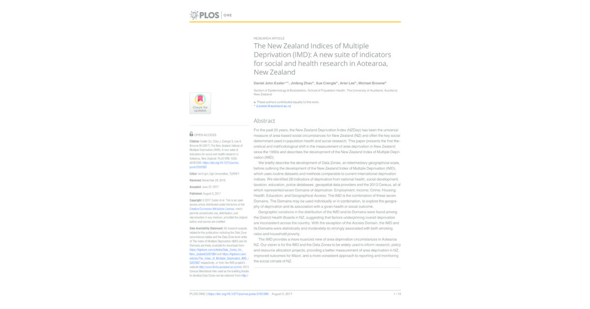 NZIMD A new set of indicators for social health | Stats NZ Geographic ...