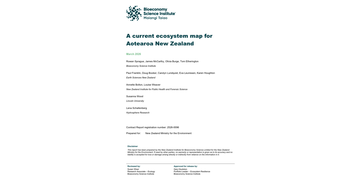 A current ecosystem map for Aotearoa New Zealand. | LRIS Portal
